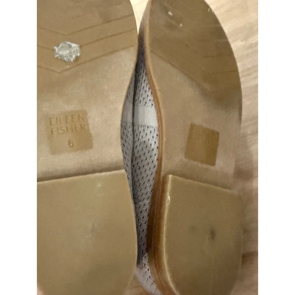 Eileen Fisher Womens Gray Knit Slip On Loafers Flats Shoes Size 6